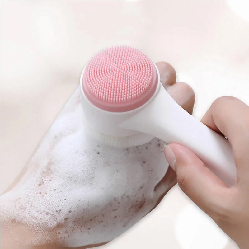 Silicone Face Scrubber Electric - 3D Double-sided Manual Facial Cleansing Brush