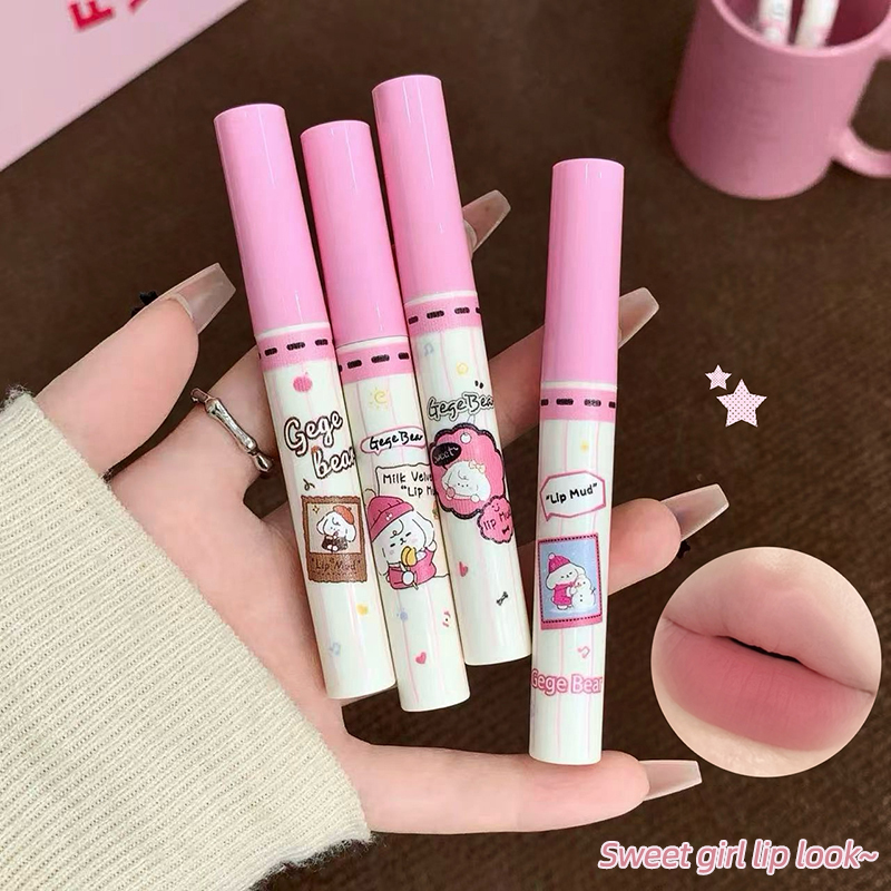 Gege Bear 6PC Velvet Lip Mud S - Matte Velvet Lip Tint Long Lasting recension och pris