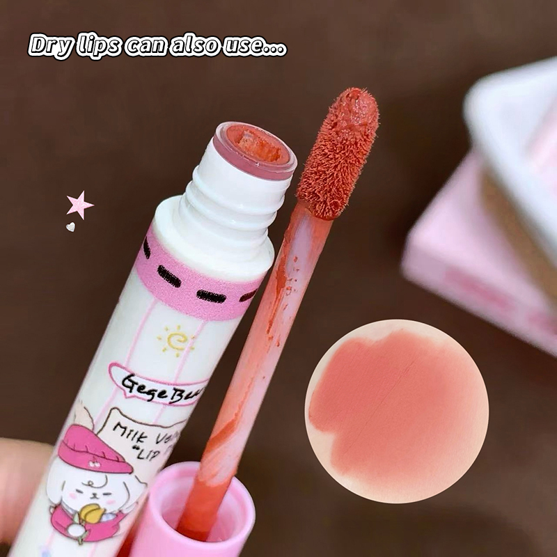 Gege Bear 6PC Velvet Lip Mud S - Matte Velvet Lip Tint Long Lasting recension och pris