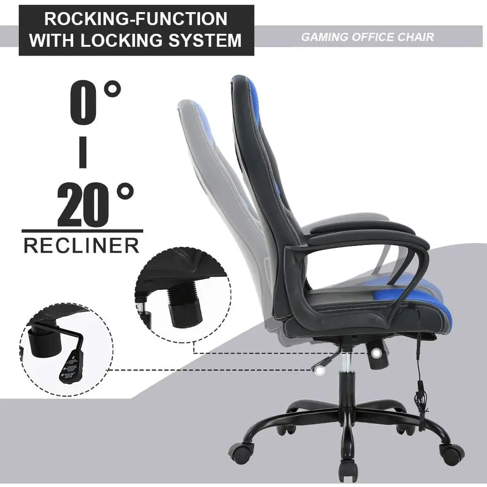 Ergonomic PU Leather Gaming Ch - Massage recension och pris