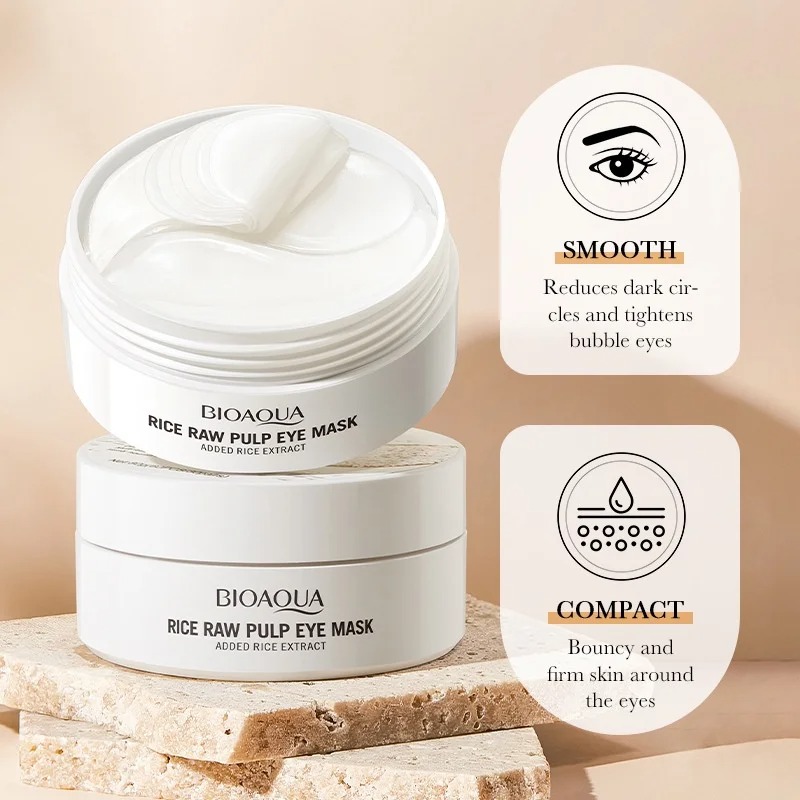 60 Pieces of Bioaqua Rice Eye  - Collagen Under Eye Patches recension och pris