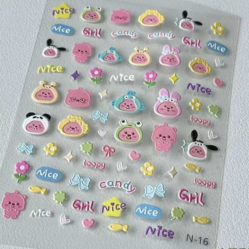 Loopy 3D embossed sticker, tra - Nail Art recension och pris