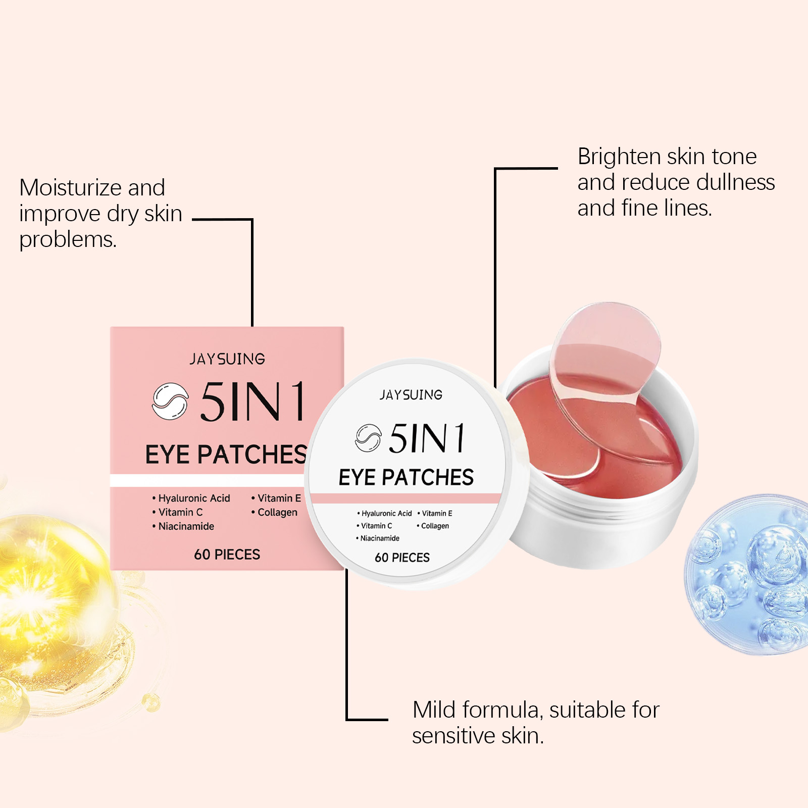 JAYSUING 5-in-1 Under Eye Patc - Collagen Under Eye Patches recension och pris