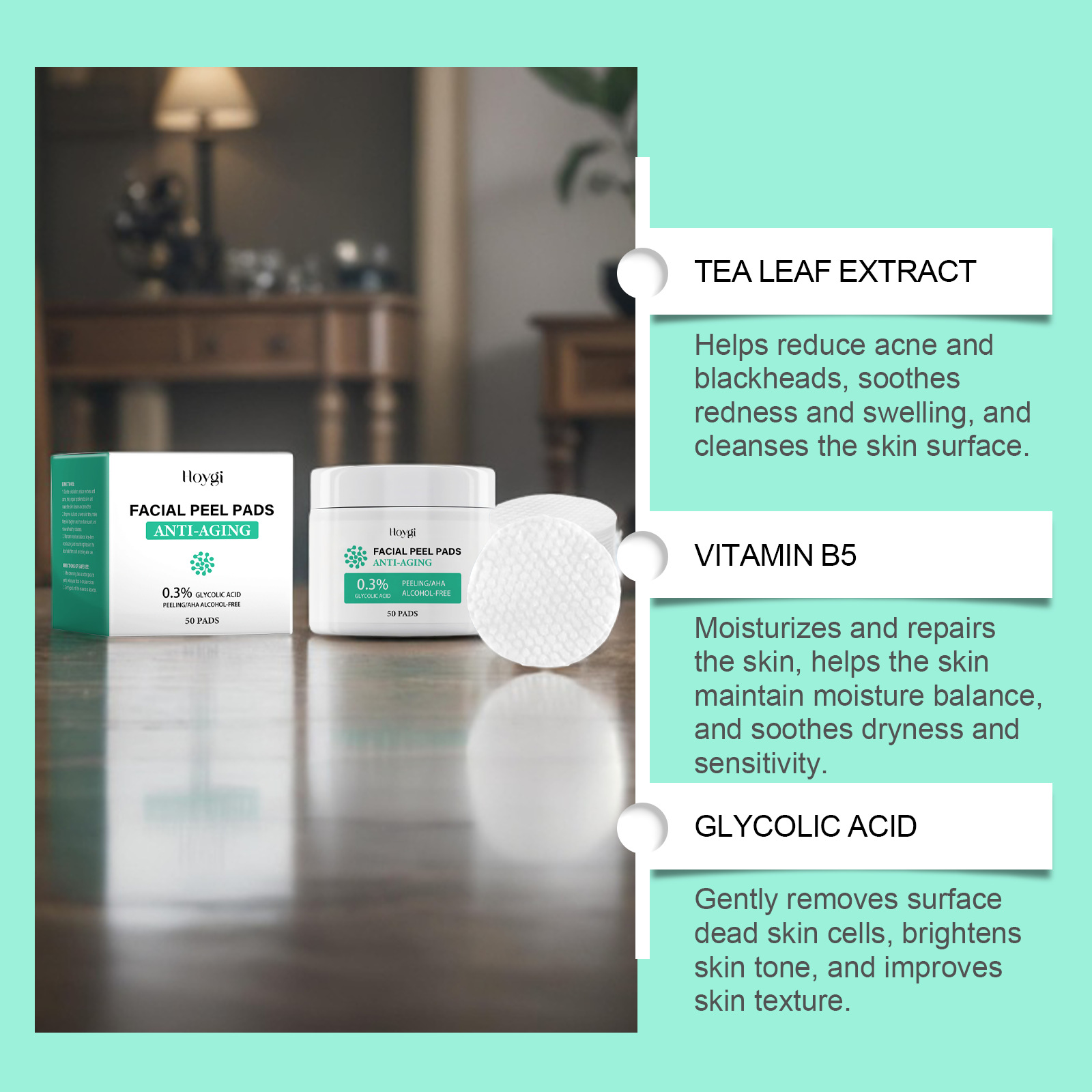 Glycolic Acid Cotton Pads Shri - Salicylic Acid Blackhead Remover recension och pris