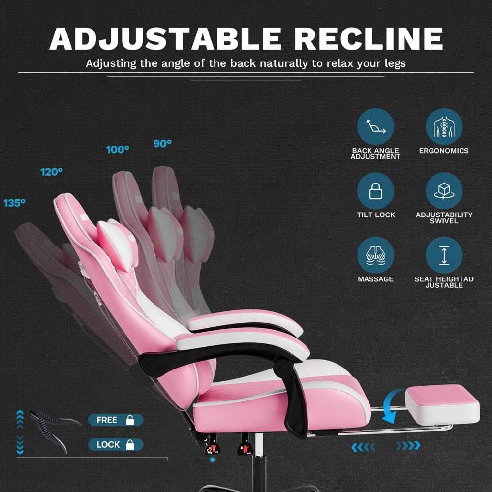 Ergonomic Gaming Chairs for Ad - Massage recension och pris
