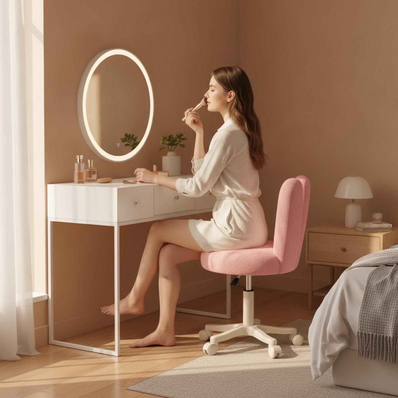 Rolling Stool with Backrest He - Makeup recension och pris