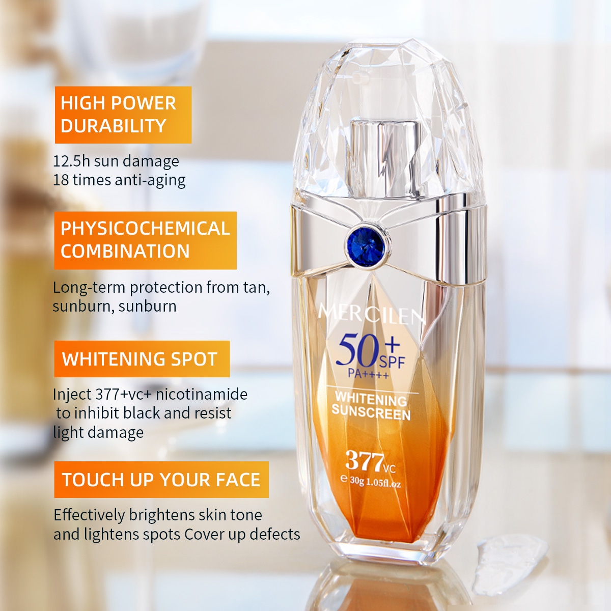 Mercilen Sunscreen 30g, Spf50+ - Spf 50 Waterproof Sunscreen recension och pris