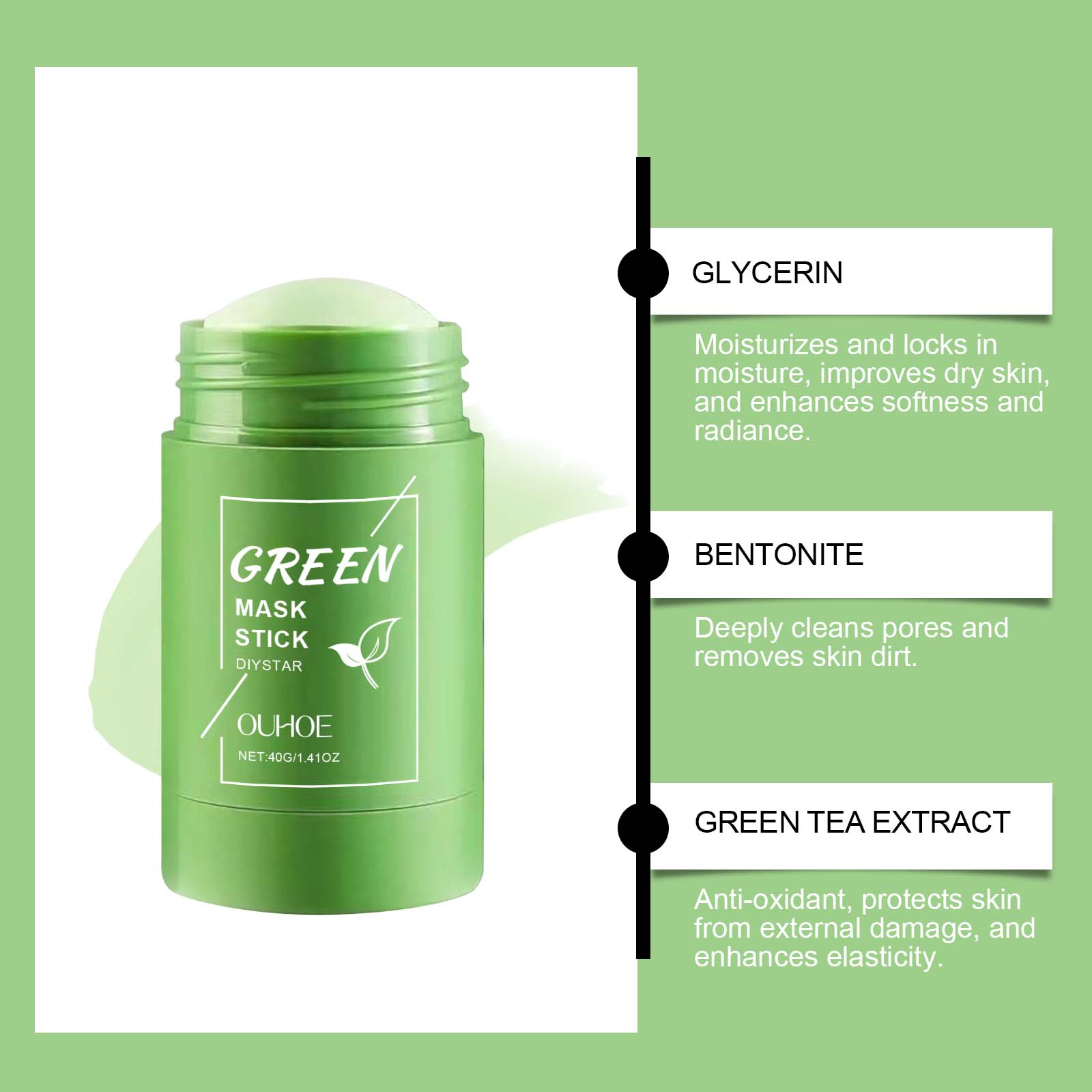 Alaska Volcano & Green Tea Dee - Green Tea Cleansing Clay Mask recension och pris