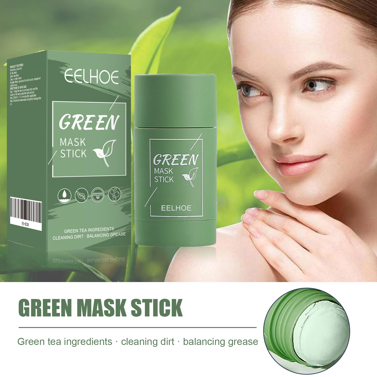 Green Tea Solid Mask Stick - D - Green Tea Cleansing Clay Mask recension och pris