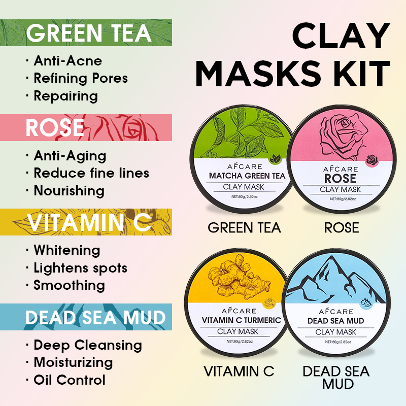 4 Pcs Clay Face Mask Set - Tur - Green Tea Cleansing Clay Mask recension och pris