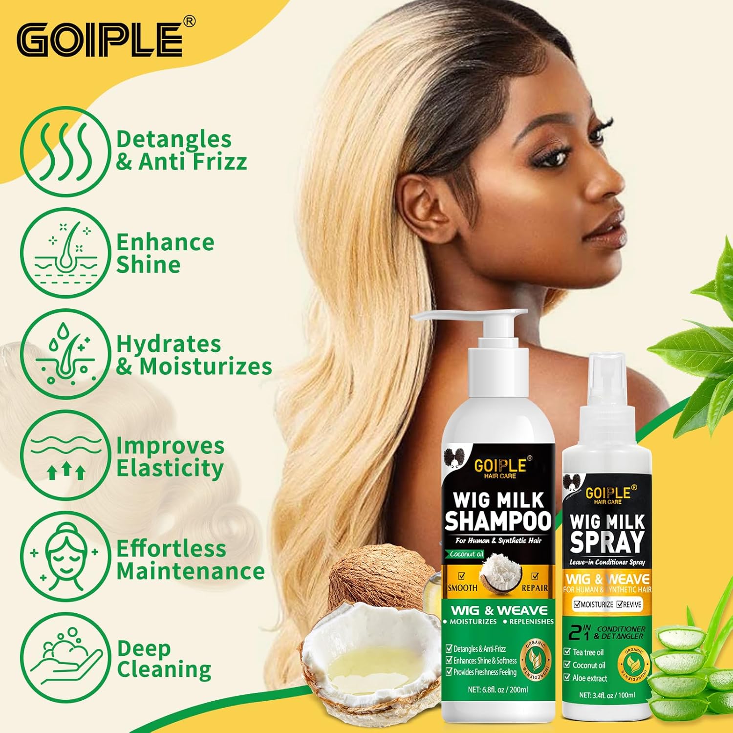 GOIPLE 3 in 1 Wig Care Kit wit - Hair Care recension och pris