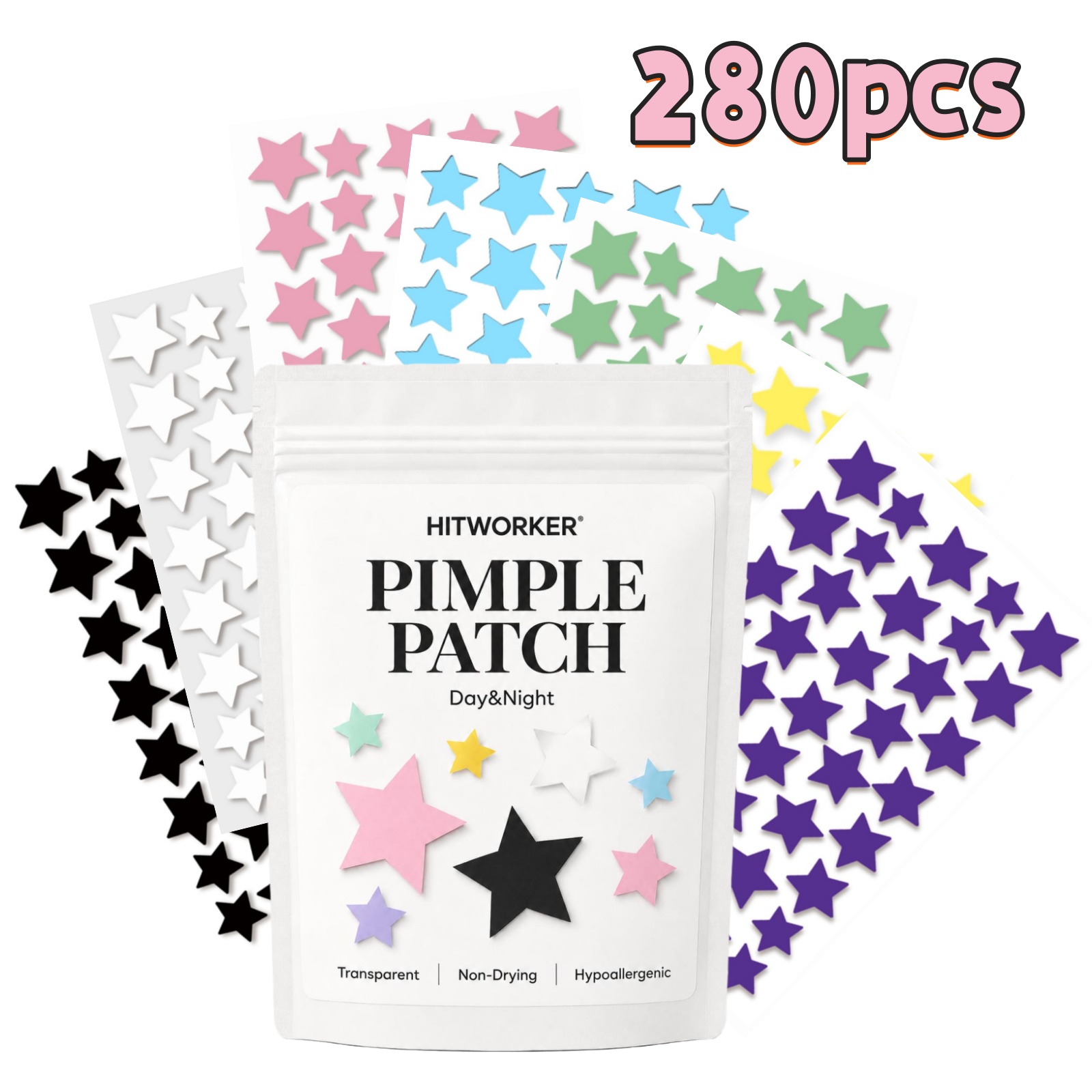 280Pcs Rainbow Colorful Star A - Hydrocolloid Pimple Patch recension och pris