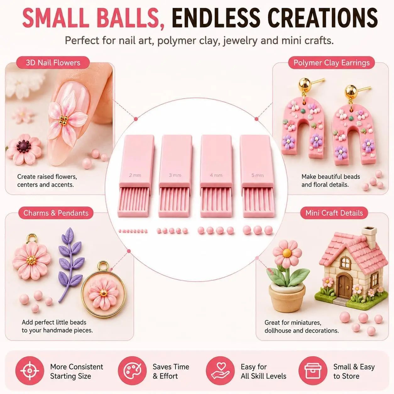 4PCS 3D Print Clay Gel Ball Ma - Nail Art recension och pris