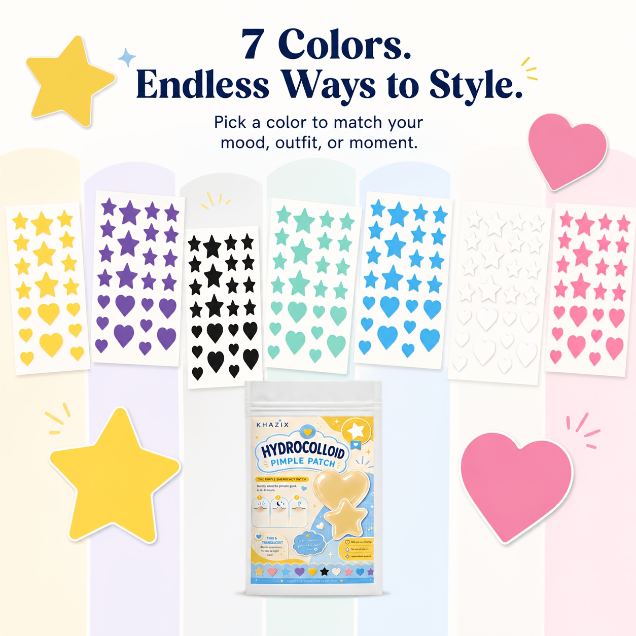 7 colors, 252 PCS/756 PCS. Sta - Hydrocolloid Pimple Patch recension och pris