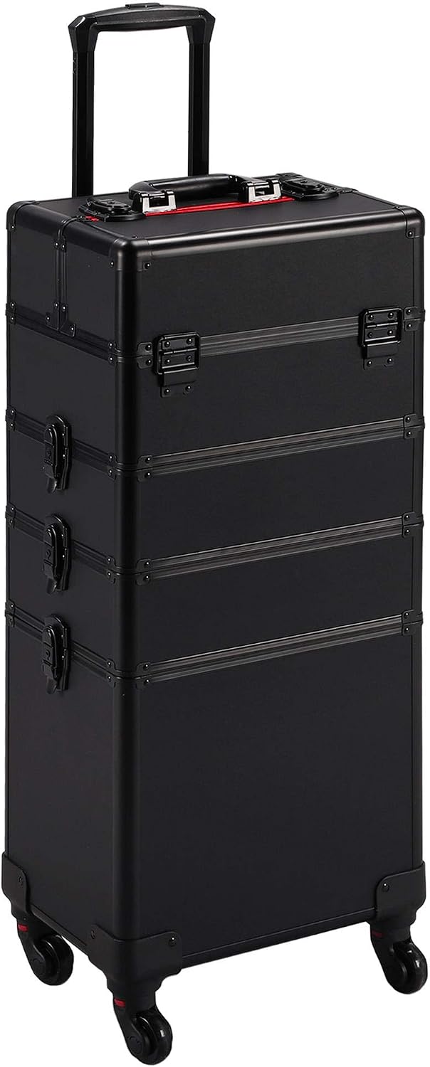 Black 4‑in‑1 Lockable Rolling  - Makeup recension och pris
