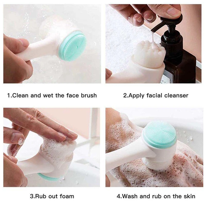 3D Double-sided Manual Facial  - Silicone Face Scrubber Electric recension och pris
