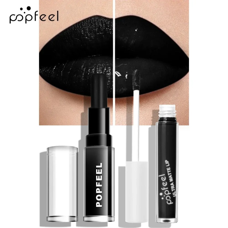 Punk Matte Black Liquid Lipsti - Matte Velvet Lip Tint Long Lasting recension och pris