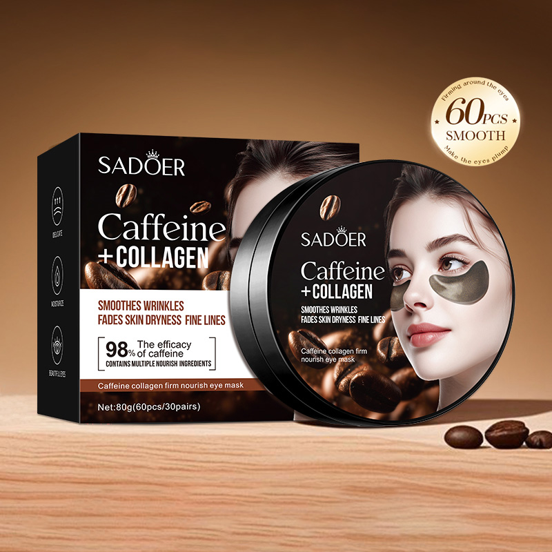 60pcs SADOER Caffeine Crystal  - Collagen Under Eye Patches recension och pris