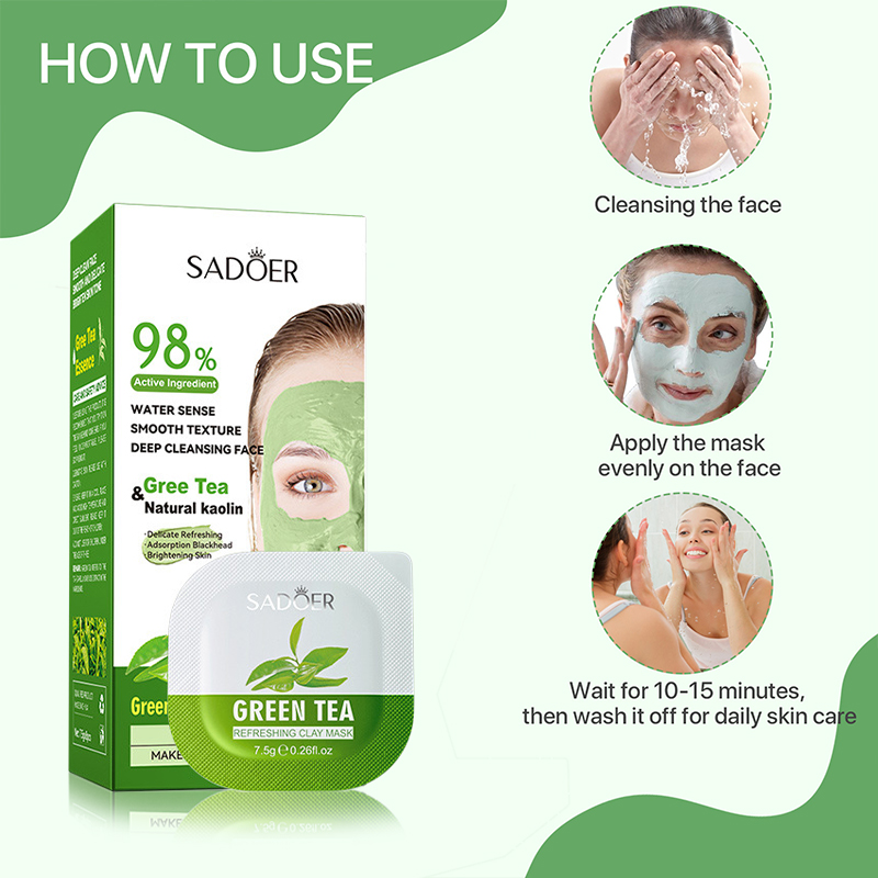 8pcs Green Tea Cleaning Mud Ma - Green Tea Cleansing Clay Mask recension och pris