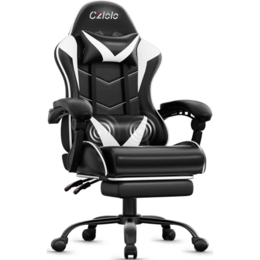 Gaming Chair with Footrest, Ra - Massage recension och pris