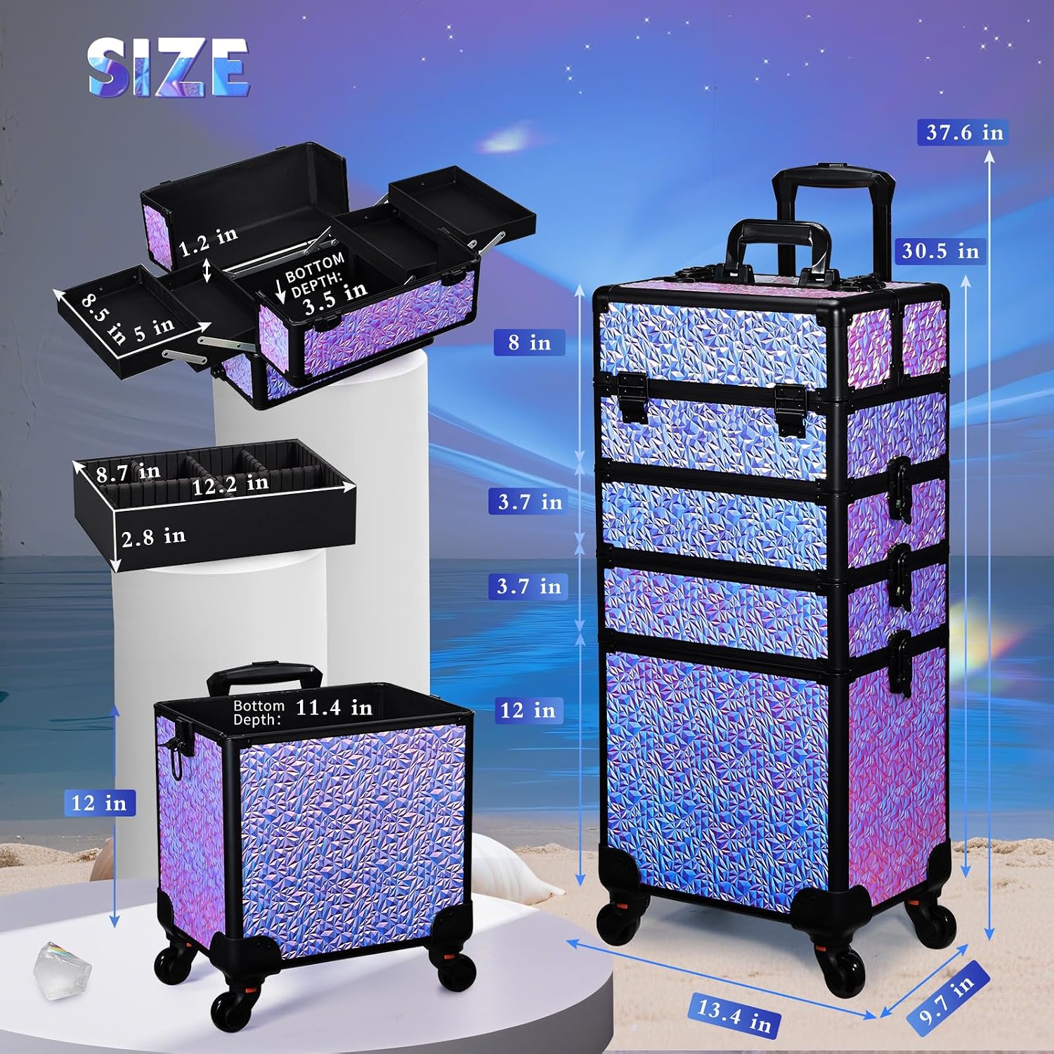 Rolling Makeup Train Case, Lar - Makeup recension och pris