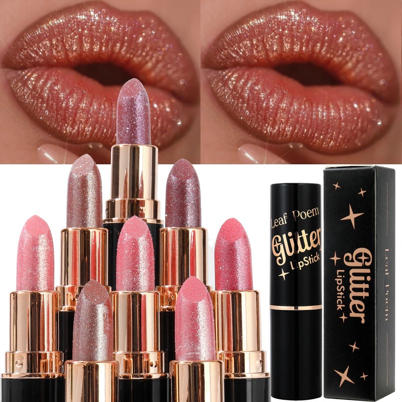 Metallic Glitter Lipstick Diam - Matte Velvet Lip Tint Long Lasting recension och pris