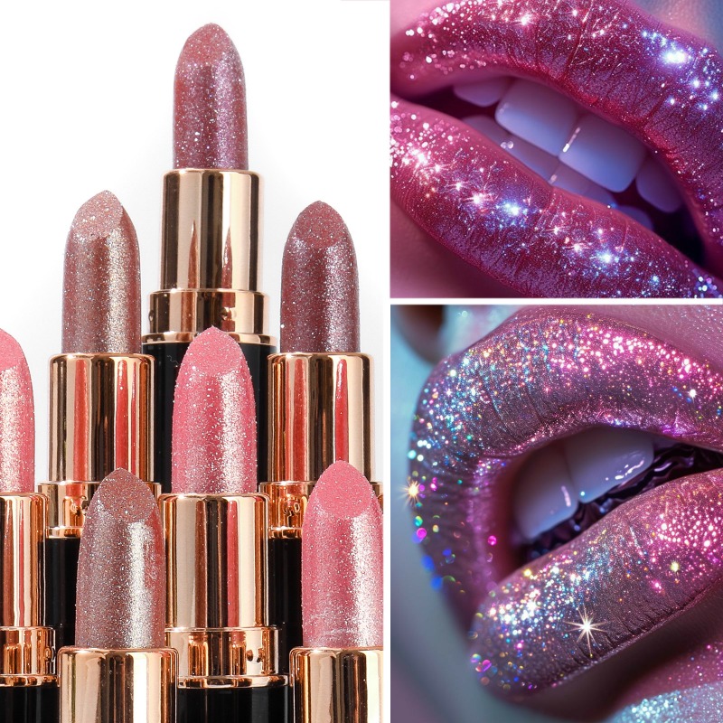 Metallic Glitter Lipstick Diam - Matte Velvet Lip Tint Long Lasting recension och pris