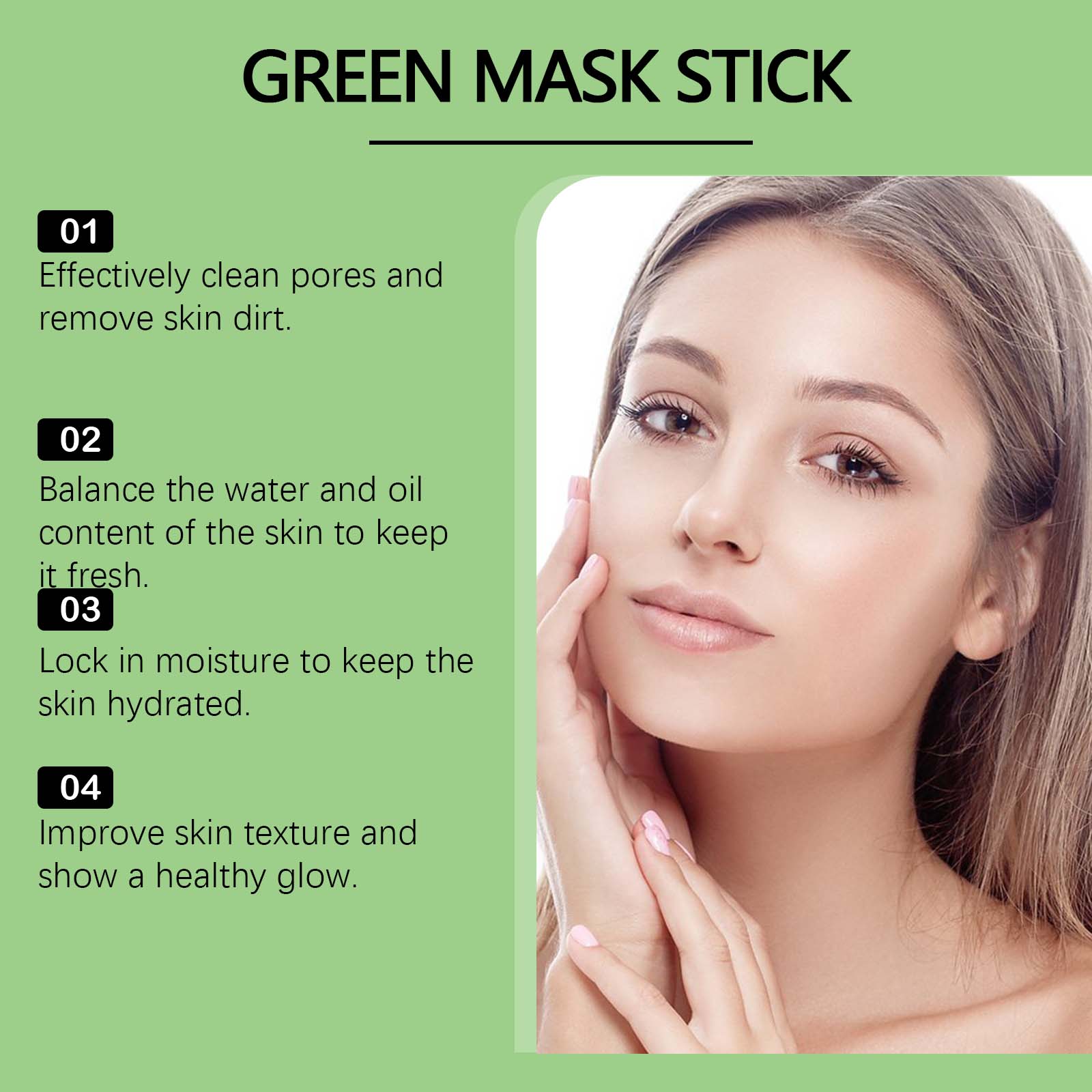 1~5PCS Green Tea Clay Stick Fo - Green Tea Cleansing Clay Mask recension och pris