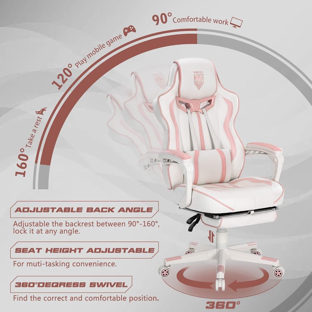 Ergonomic High-Back Gaming Cha - Massage recension och pris